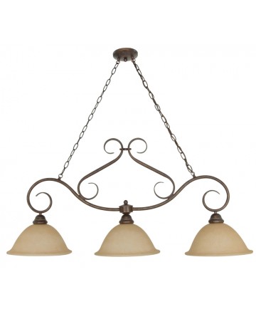 Nuvo Lighting 60/1025 Castillo 3 Light 44 inch Trestle with Champagne Linen Washed Glass