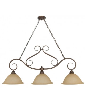 Nuvo Lighting 60/1025 Castillo 3 Light 44 inch Trestle with Champagne Linen Washed Glass