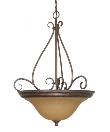 Nuvo Lighting 60/1028 Castillo 3 Light 19 inch Pendant with Champagne Linen Washed Glass