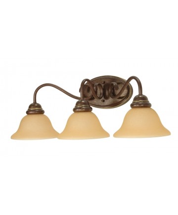 Nuvo Lighting 60/1035 Castillo 3 Light 25 inch Wall Fixture with Champagne Linen Washed Glass