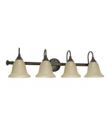 Nuvo Lighting 60/110 Mericana 4 Light 32 inch Vanity with Amber Water Glass