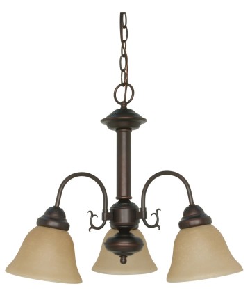 Nuvo Lighting 60/1252 Ballerina 3 Light 20 inch Chandelier with Champagne Linen Washed Glass 