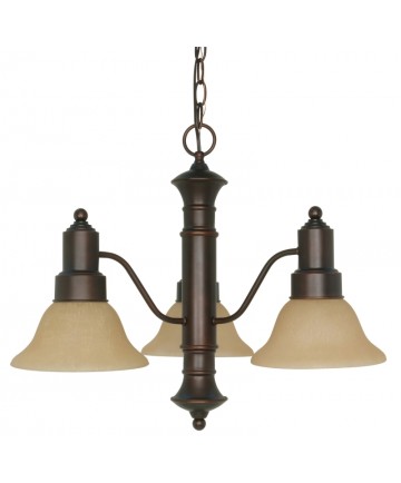 Nuvo Lighting 60/1254 Gotham 3 Light 23 inch Chandelier with Champagne Linen Washed Glass