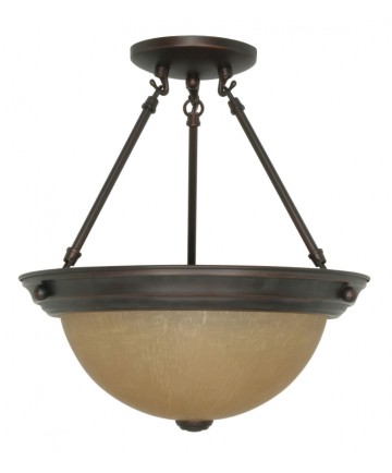 Nuvo Lighting 60/1259 2 Light 13 inch SemiFlush with Champagne Linen Washed Glass