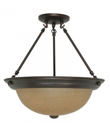 Nuvo Lighting 60/1261 3 Light 15 inch SemiFlush with Champagne Linen Washed Glass