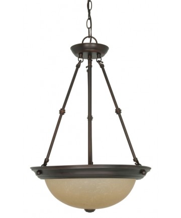 Nuvo Lighting 60/1262 3 Light 15 inch Pendant with Champagne Linen Washed Glass