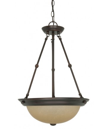 Nuvo Lighting 60/1262 3 Light 15 inch Pendant with Champagne Linen Washed Glass