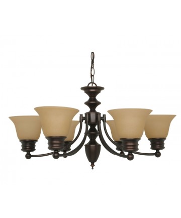 Nuvo Lighting 60/1274 Empire 6 Light 26 inch Chandelier with Champagne Linen Washed Glass