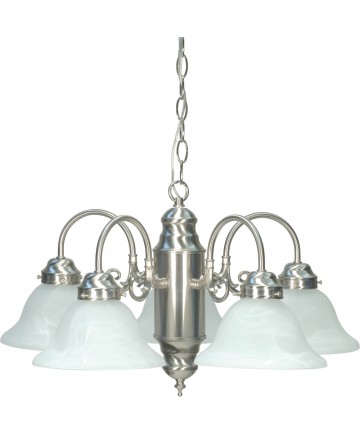 Nuvo Lighting 60/1290 5 Light Chandelier Brushed Nickel / Alabaster