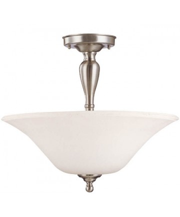 Nuvo Lighting 60/1827 Dupont 3 Light Semi Flush with Satin White Glass