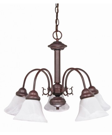 Nuvo Lighting 60/183 Ballerina 5 Light 24 inch Chandelier with Alabaster Glass Bell Shades