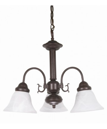 Nuvo Lighting 60/184 Ballerina 3 Light 20 inch Chandelier with Alabaster Glass Bell Shades