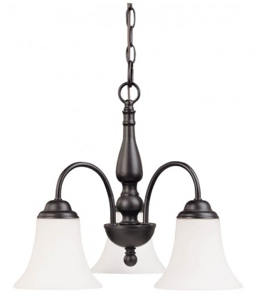 Nuvo Lighting 60/1841 Dupont 3 light 16 inch Chandelier with Satin White Glass
