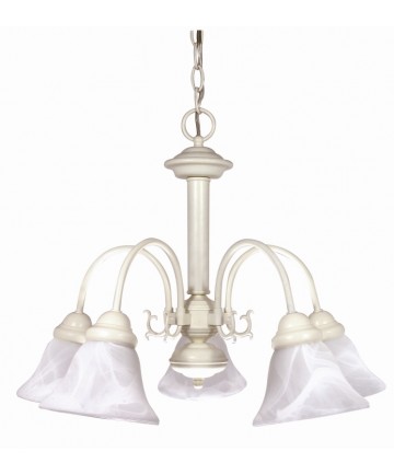 Nuvo Lighting 60/187 Ballerina 5 Light 24 inch Chandelier with Alabaster Glass Bell Shades