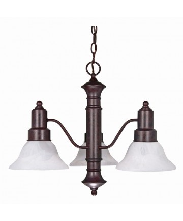 Nuvo Lighting 60/192 Gotham 3 Light 23 inch Chandelier with Alabaster Glass Bell Shades