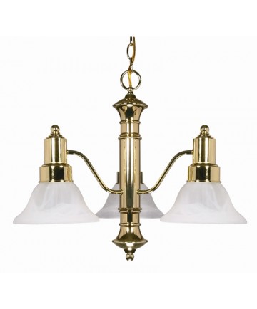 Nuvo Lighting 60/194 Gotham 3 Light 23 inch Chandelier with Alabaster Glass Bell Shades