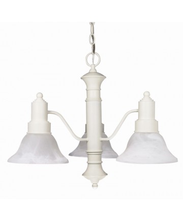Nuvo Lighting 60/196 Gotham 3 Light 23 inch Chandelier with Alabaster Glass Bell Shades