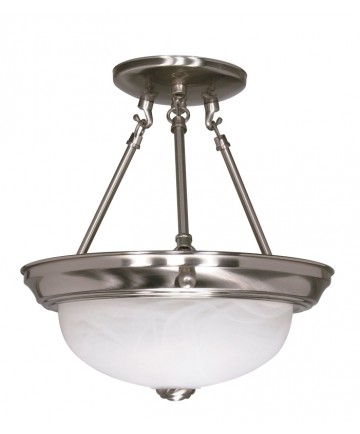 Nuvo Lighting 60/200 2 Light 11 inch Semi-Flush Alabaster Glass