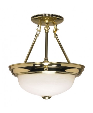 Nuvo Lighting 60/216 2 Light 11 inch Semi-Flush Alabaster Glass