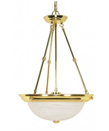 Nuvo Lighting 60/219 3 Light 15 inch Pendant Alabaster Glass