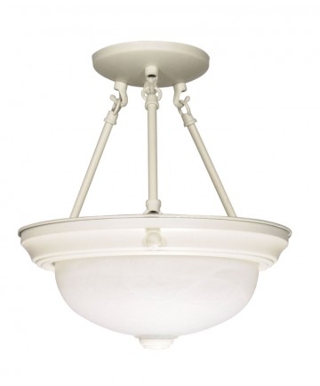 Nuvo Lighting 60/224 2 Light 11 inch Semi-Flush Alabaster Glass