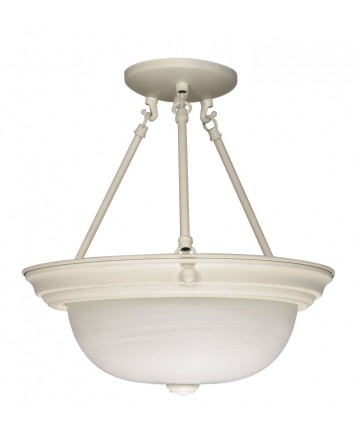 Nuvo Lighting 60/225 2 Light 13 inch Semi-Flush Alabaster Glass