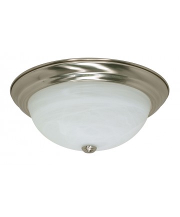 Nuvo Lighting 60/2623 3 Light ES 15 inch Flush Fixture with Alabaster Glass (3) 13w GU24 Lamps Included