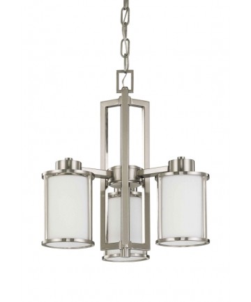 Nuvo Lighting 60/2851 Odeon 3 Light (convertible up/down) Chandelier with Satin White Glass
