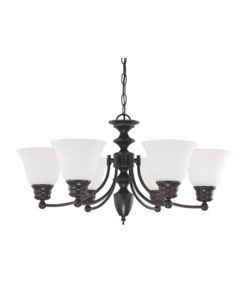 Nuvo Lighting 60/3169 Empire 6 Light 26 inch Chandelier with Frosted White Glass