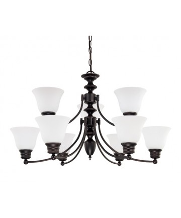 Nuvo 60/3171 Empire 9 Light 32 inch Chandelier Frosted White