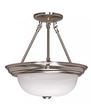 Nuvo Lighting 60/3186 3 Light 15 inch Semi-Flush with Alabaster Glass (3) 13w GU24 Lamps Included