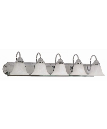 Nuvo Lighting 60/319 Ballerina 5 Light 36 inch Vanity with Alabaster Glass Bell Shades