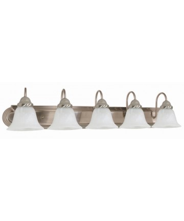 Nuvo Lighting 60/323 Ballerina 5 Light 36 inch Vanity with Alabaster Glass Bell Shades