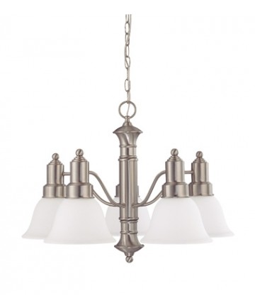 Nuvo Lighting 60/3242 Gotham 5 Light 25 inch Chandelier with Frosted White Glass