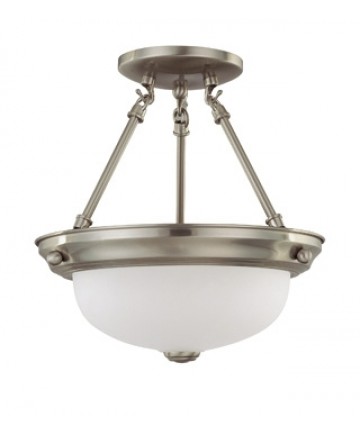 Nuvo Lighting 60/3244 2 Light 11 inch Semi-Flush with Frosted White Glass