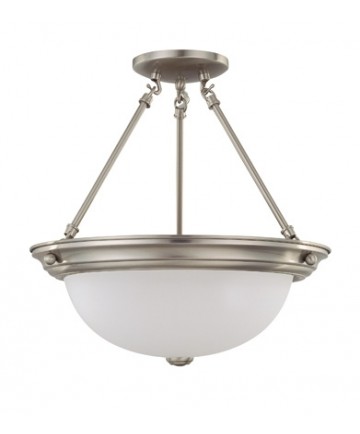 Nuvo Lighting 60/3246 3 Light 15 inch Semi-Flush with Frosted White Glass