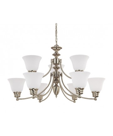 Nuvo Lighting 60/3256 Empire 9 Light 32 inch Chandelier with Frosted White Glass