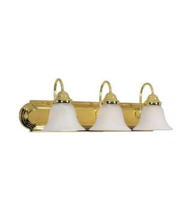 Nuvo Lighting 60/329 Ballerina 3 Light 24 inch Vanity with Alabaster Glass Bell Shades