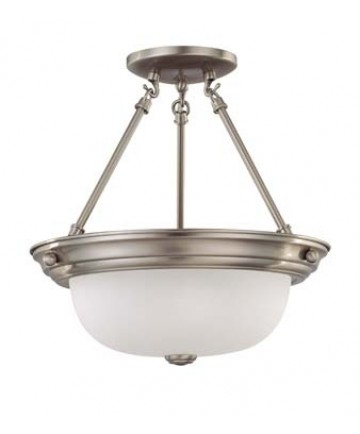 Nuvo Lighting 60/3295 2 Light 13 inch Semi-Flush with Frosted White Glass (2) 13w GU24 Lamps Included