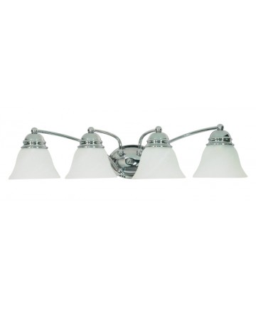 Nuvo Lighting 60/339 Empire 4 Light 29 inch Vanity with Alabaster Glass Bell Shades