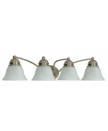 Nuvo Lighting 60/343 Empire 4 Light 29 inch Vanity with Alabaster Glass Bell Shades