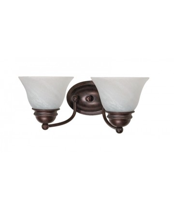 Nuvo Lighting 60/345 Empire 2 Light 15 inch Vanity with Alabaster Glass Bell Shades