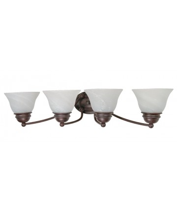 Nuvo Lighting 60/347 Empire 4 Light 29 inch Vanity with Alabaster Glass Bell Shades