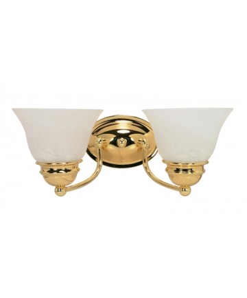 Nuvo Lighting 60/349 Empire 2 Light 15 inch Vanity with Alabaster Glass Bell Shades