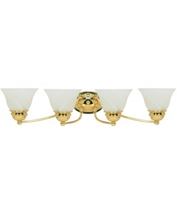 Nuvo Lighting 60/351 Empire 4 Light 29 inch Vanity with Alabaster Glass Bell Shades