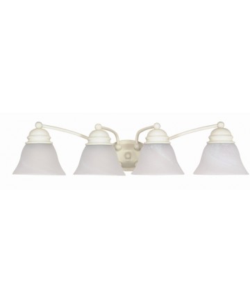 Nuvo Lighting 60/355 Empire 4 Light 29 inch Vanity with Alabaster Glass Bell Shades