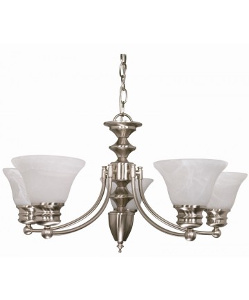 Nuvo Lighting 60/356 Empire 6 Light 26 inch Chandelier with Alabaster Glass Bell Shades