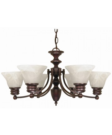 Nuvo Lighting 60/358 Empire 6 Light 26 inch Chandelier with Alabaster Glass Bell Shades
