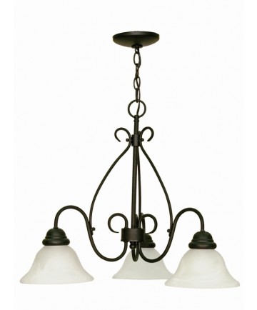 Nuvo 60/378 Castillo 3 Light 26 inch Chandelier Alabaster Swirl