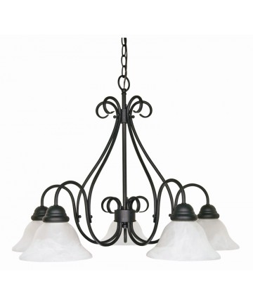 Nuvo Lighting 60/381 Castillo 5 Light 28 inch Chandelier with Alabaster Swirl Glass